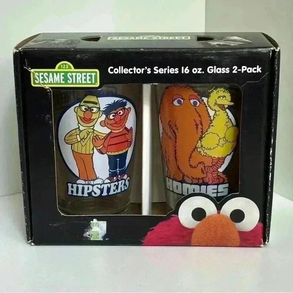 2012 Collectors Series  Sesame Street limited edition 16 oz glasses made in USA - Picture 1 of 11